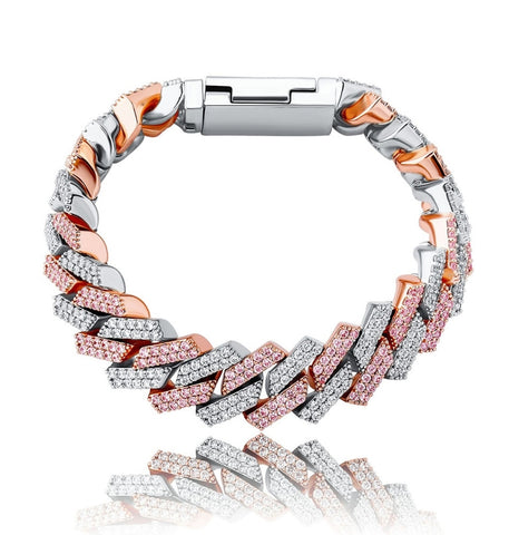 D Color Moissanite Cuban Link men's Bracelet