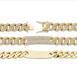 925 Sterling Silver Moissanite Diamond Cuban Link Chain Bracelet