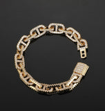 Round Cut Moissanite G Link Hip Hop Bracelet