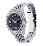 Iced Out Moissanite Diamond Black Dial Wrist Watch