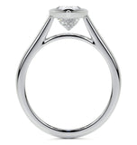 Pear Cut Moissanite Bezel Set Solitaire Wedding Ring