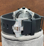 Iced Out Colorless Moissanite Rubber Strap Men's Watch For Her