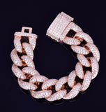 925 Sterling Silver Iced Out Cuban link Men's Bracelet