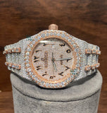 Iced Out Dual Tone Moissanite Men's Watch