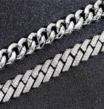 Iced Out Moissanite Diamond Cuban Link Blin Hip Hop Chain