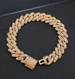Moissanite Iced Out Cuban Link Rapper Style Hip Hop Bracelet