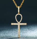 Colorless Iced Out Moissanite Diamond Cross Pendant