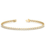 Round Cut Moissanite Bezel Set Tennis Bracelet