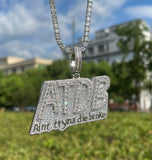 Iced Bubble Letter Hip Hop Pendant ATDB in Moissanite