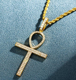 Colorless Iced Out Moissanite Diamond Cross Pendant
