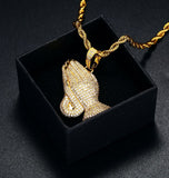 Luxury Moissanite Iced Out Praying Hands Pendant
