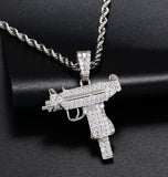 VVS1 Moissanite Iced Out Rapper Style Gun Design Hip Hop Pendant