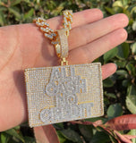 All Cash No Credit Iced Out Moissanite Hip Hop Pendant