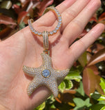 Moissanite Beach Star Pendant Fully Iced Out Hip Hop Pendant