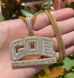 Men’s Moissanite Iced GOE Pendant God Over Everything Hip Hop Pendant