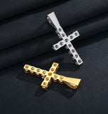 Colorless Moissanite Cross Pendant 925 Sterling Silver Pendant