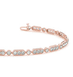 Round Brilliant Cut Moissanite Filigree Tennis Bracelet