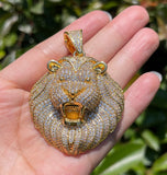 Rapper Style Moissanite Lion Face Hip Hop Pendant