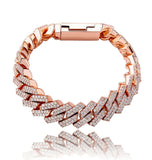 D Color Moissanite Cuban Link men's Bracelet
