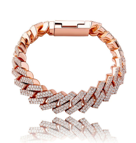 D Color Moissanite Cuban Link men's Bracelet