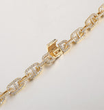 Round Cut Moissanite G Link Hip Hop Bracelet