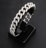 Moissanite Iced Out Bracelet Cuban Link Hip Hop Bracelet