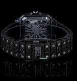 Black Moissanite Diamond Skeleton Iced Out Watch