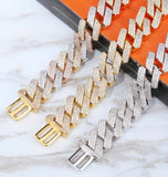 moissanite Iced Out Cuban Link Hip Hop Bracelet For Him