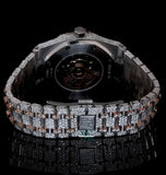 Iced Out Dual Tone Moissanite Diamond Wrist Watch