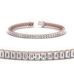 Emerald Cut Moissanite Diamond Tennis Bracelet