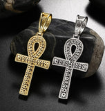 Moissanite Ankh Cross Unisex Pendant Hip Hop Necklace