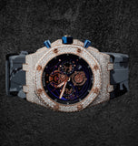 Iced Out Moissanite Rubber Strap Men's Watch For Him
