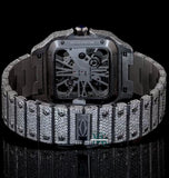 Luxury Iced Out Moissanite Diamond Skeleton Watch