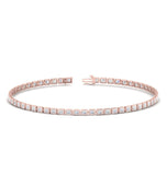 Bezel Set Moissanite Princess Cut Tennis Bracelet