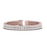 Round Cut Moissanite Double Row Tennis Bracelet