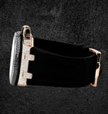Black Rubber Strap Moissanite Diamond Daily Wear Men's Watch