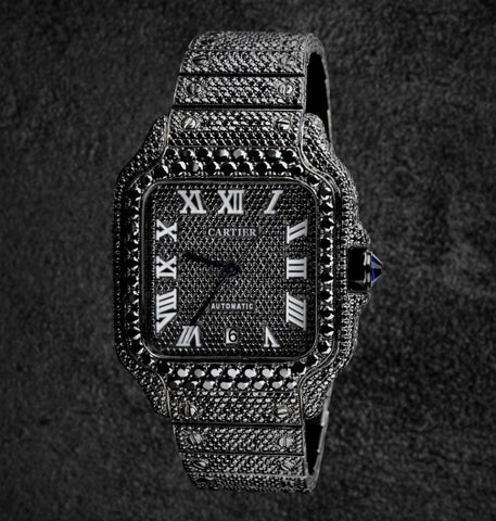 Black Moissanite Diamond Iced Out Luxury Watch