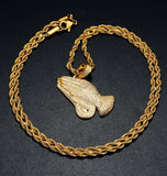 Luxury Moissanite Iced Out Praying Hands Pendant