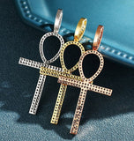 Colorless Iced Out Moissanite Diamond Cross Pendant