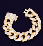 925 Sterling Silver Iced Out Cuban link Men's Bracelet