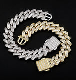 Moissanite Baguette Cut Cuban Link Hip Hop Bracelet