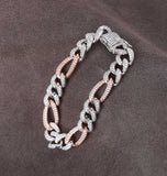 Figaro Link Iced Out Moissanite Hip Hop Bracelet