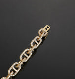 Round Cut Moissanite G Link Hip Hop Bracelet