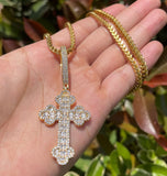 Iced Out Baguette Cut Moissanite Cross Pendant