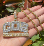 Men’s Moissanite Iced GOE Pendant God Over Everything Hip Hop Pendant