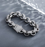 Moissanite Rolo Link Iced Out Hip Hop Bracelet