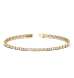 Emerald Cut Bezel Set Moissanite Tennis Bracelet