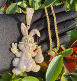 Bling Bunny Moissanite Iced Out Hip Hop Pendant