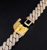 Iced Out VVS1 Moissanite Diamond Cuban Link Hip Hop Chain