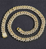 Iced Out Moissanite Diamond Cuban Link Blin Hip Hop Chain